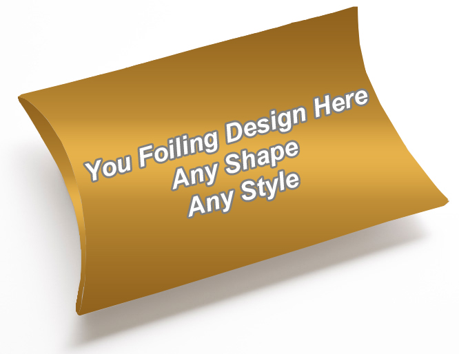 Golden Foiling Pillow Style Packaging Boxes
