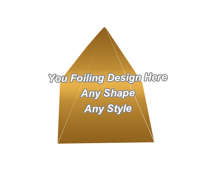 Golden Foiling Pyramid Shape Boxes